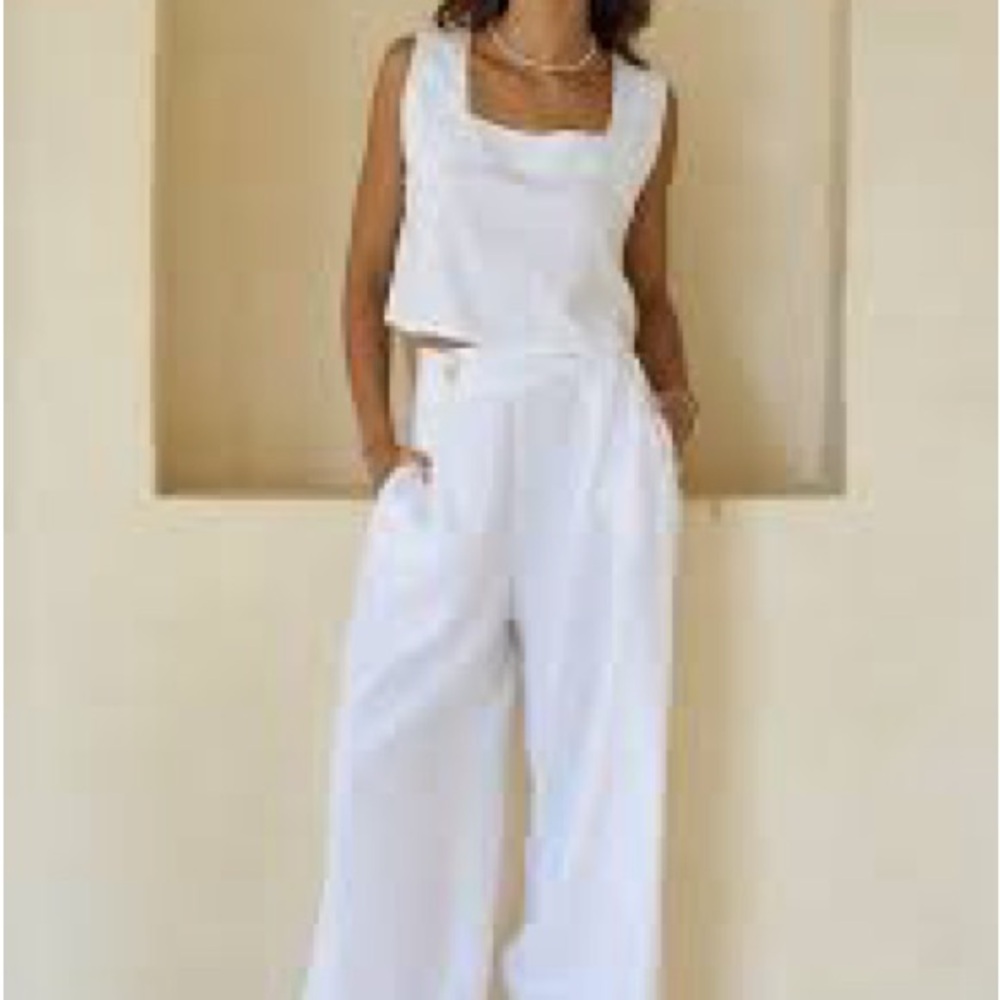 Aura The Label Monaco Pants & Roma Top Linen Set